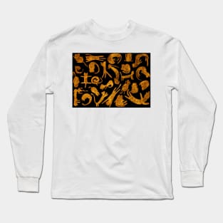 pattern with red cats Long Sleeve T-Shirt